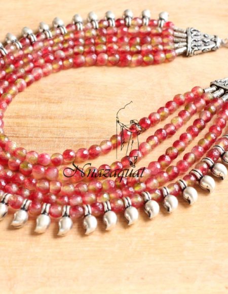 Multi layered tribal oxidized necklace NND 3427