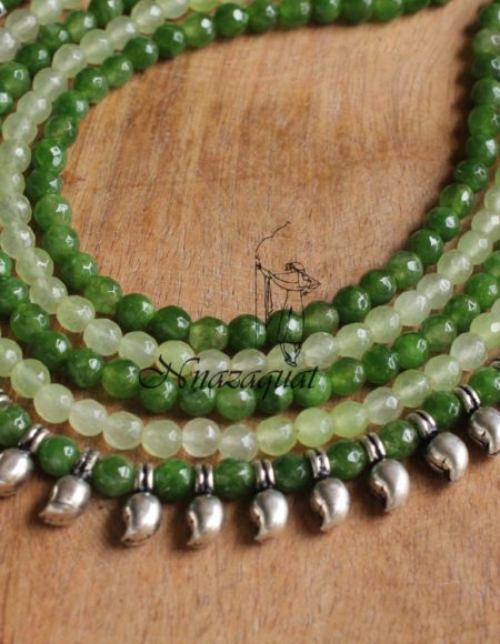 multi layered mauve tribal necklace NND 3439