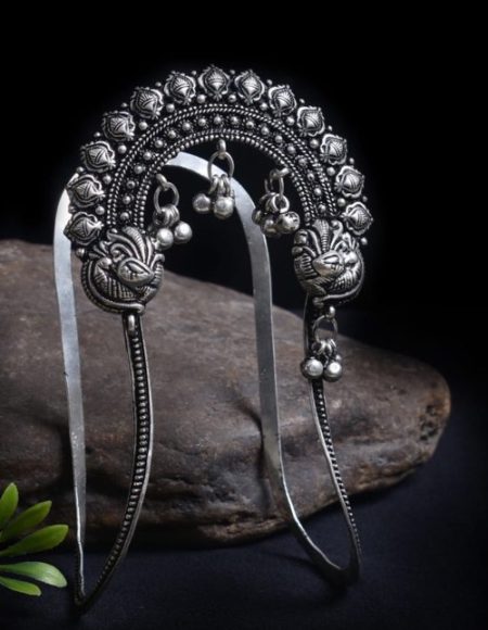 Oxidized silver Armlet ghungroo