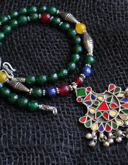 Afghan glass tribal necklace NND 3620