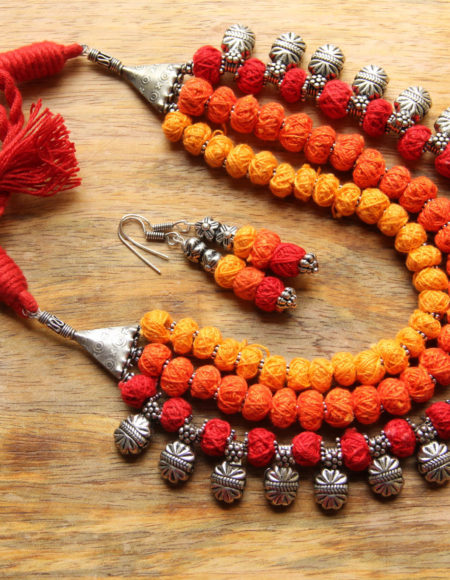 Thread bead tribal necklace NND 2635