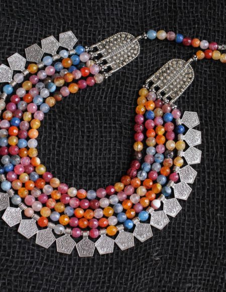 multi color agates necklace NND 3654