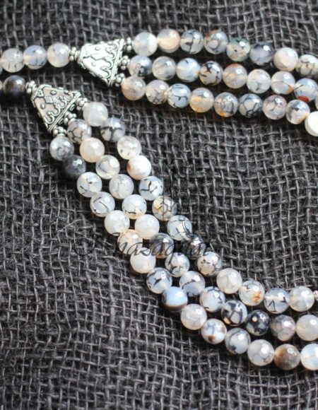 Grey Multilayer agates necklace NND 3853
