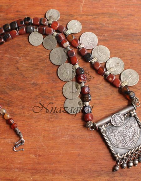 Silver lookalike Tribal necklace NND 3869
