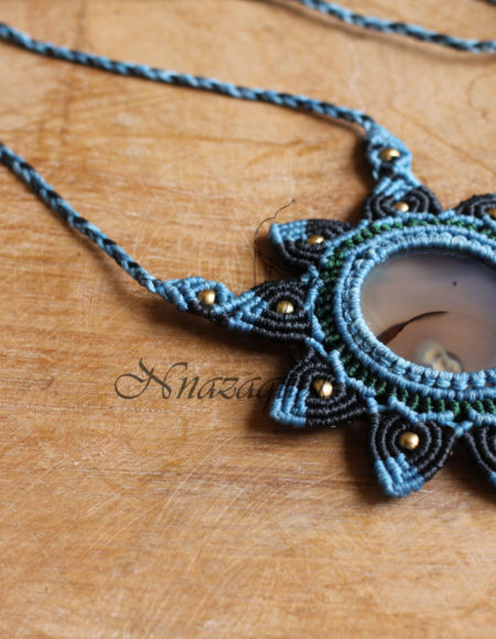 Macrame hand crafted Bohemian necklace NND 3937