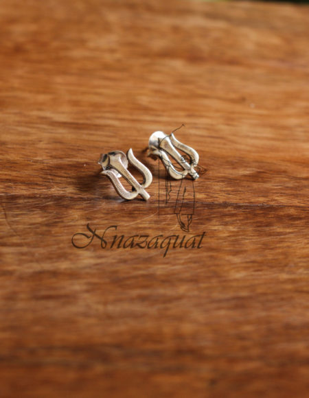 Pure silver handcrafted trishul ear studs SS 643