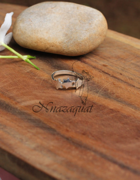 Three star Pure silver ring SS 828
