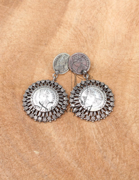 Pure silver coin Earrings SS 888