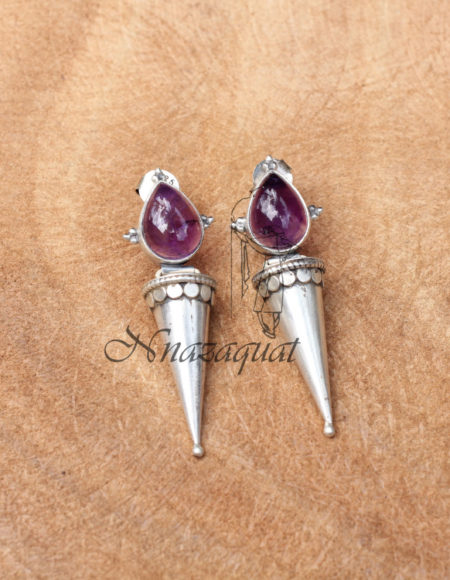Pure silver amethyst earrings SS 914