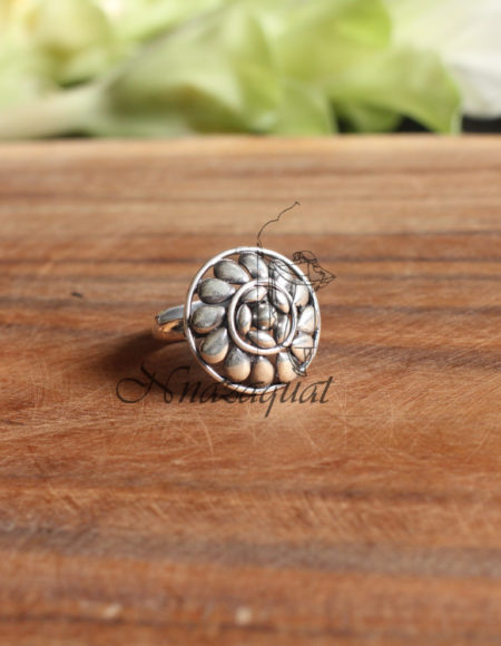 Flower pure silver ring SS 1002