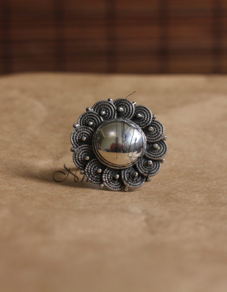 Pure silver Bohemian ring SS 1025