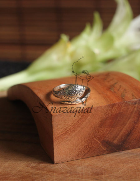 Pure silver snake finger ring SS 1052