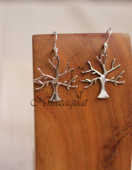 Pure silver dangler tree of life earrings SS 1263