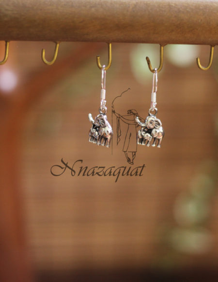 Pure silver dangler elephant earrings SS 1264