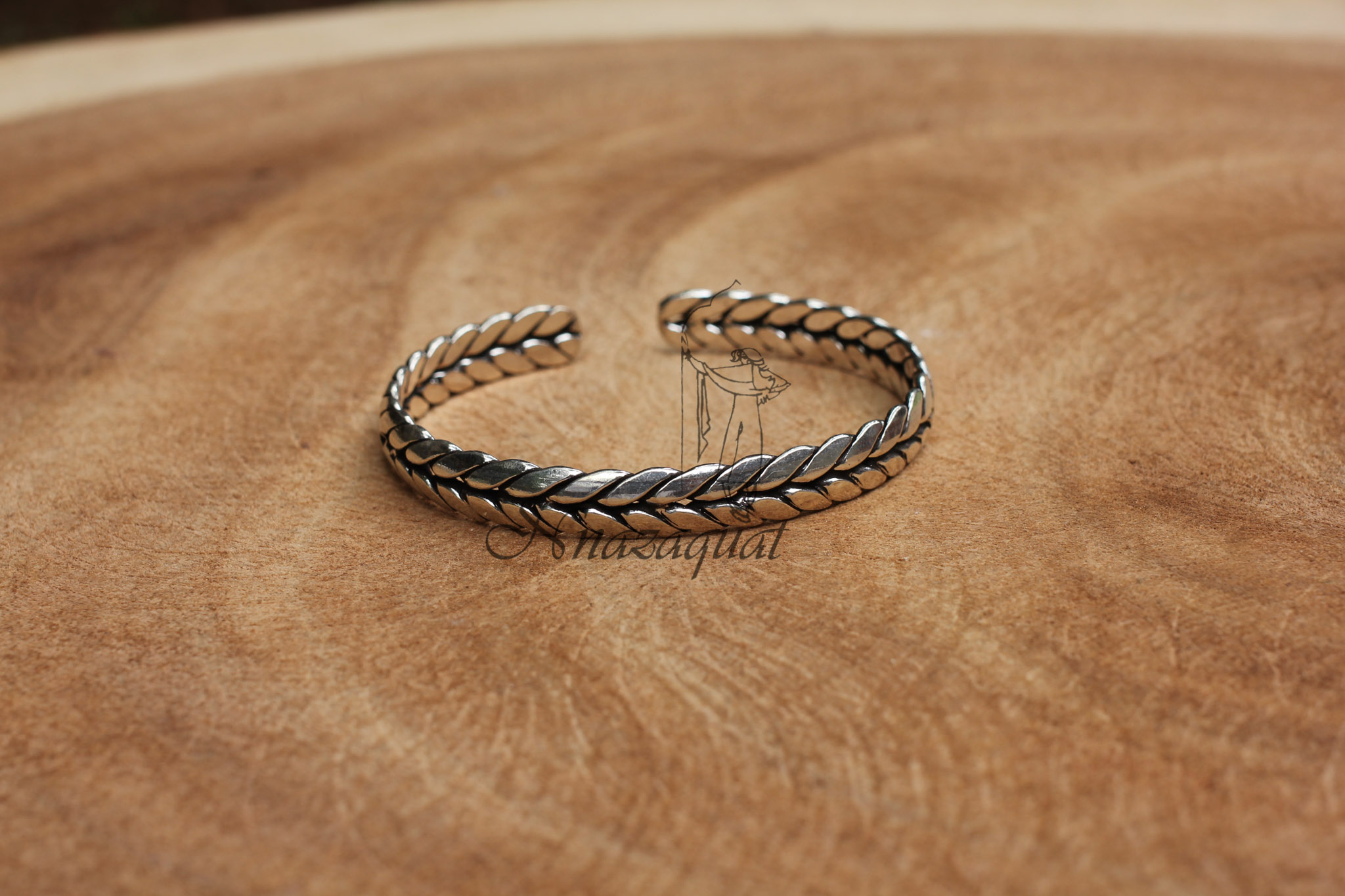 Pure silver braided kada bangle SS 1285 Nnazaquat