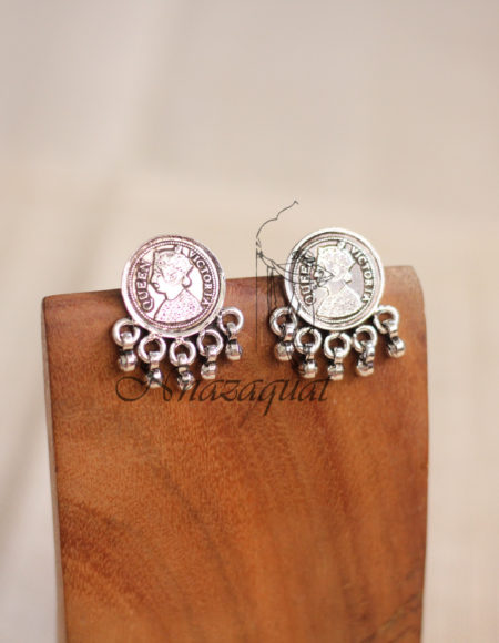 Pure silver handcrafted coin studs SS 1292