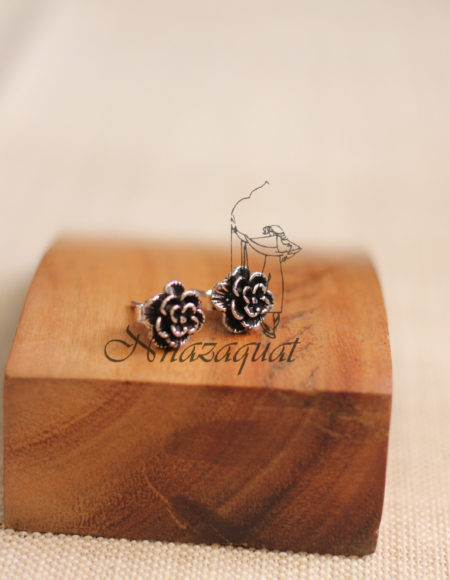 Pure silver handcrafted flower studs SS 1298