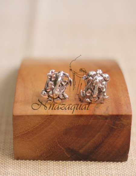 Pure silver handcrafted Ganesha studs SS 1299