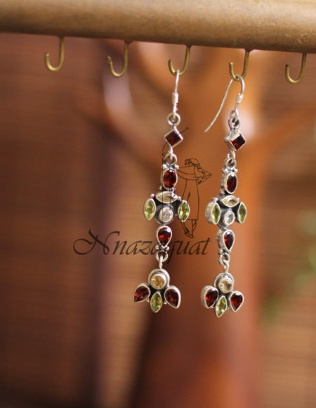 Pure silver handcrafted studded earrings SS 1408