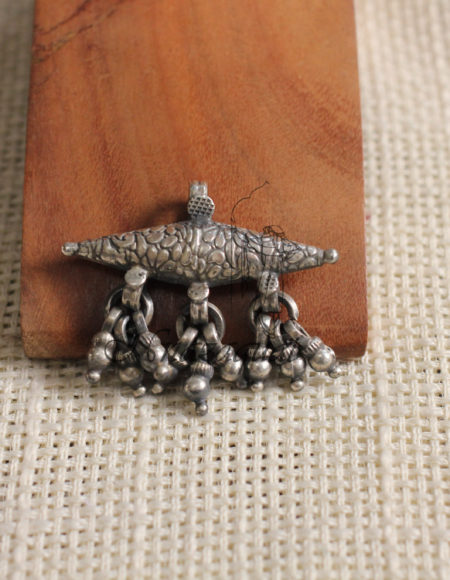 Pure silver studded pendant SS 1484