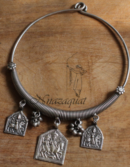 Silver lookalike Tribal choker SLA 32A
