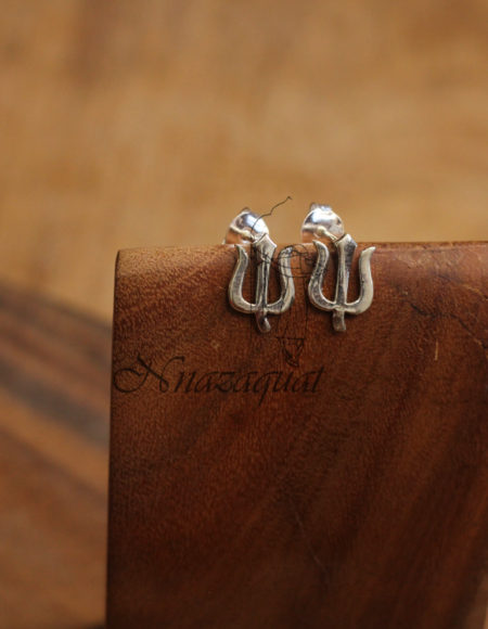 Pure silver handcrafted Trishul studs SS 1511