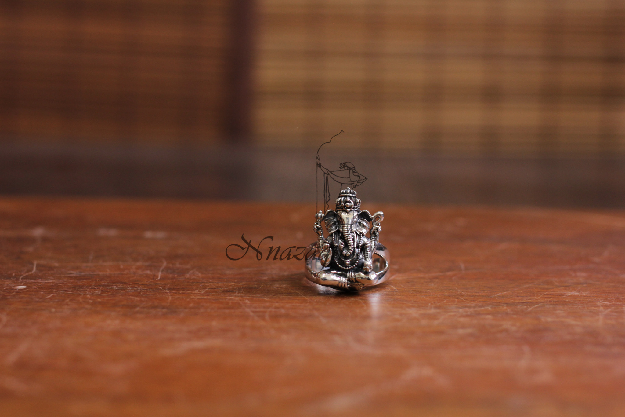 Pure silver Ganesh ring SS 1629