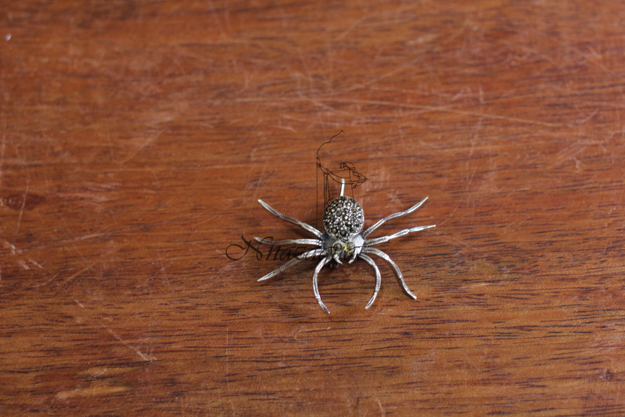Pure silver spider brooch pin SS 1663