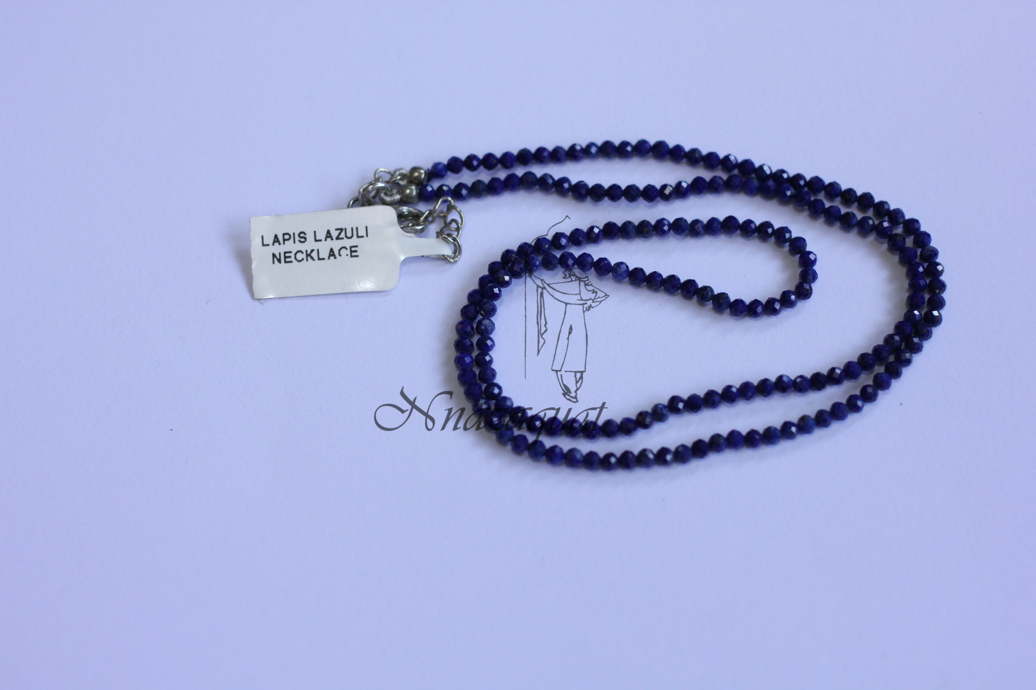 Natural Lapis Lazuli Necklace Pendant For Women Men Wealth Gift Stone Royal  Blue Beads Crystal Silver