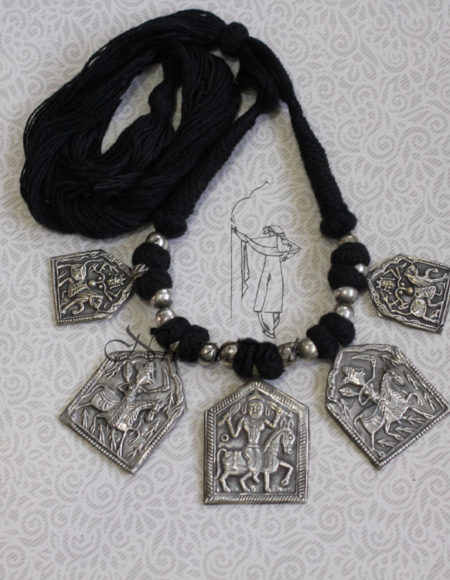 Silver lookalike Tribal necklace SLA 64