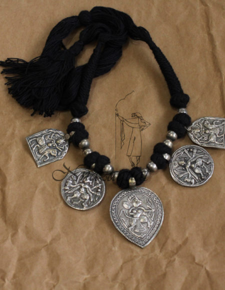 Silver lookalike Tribal necklace SLA 65