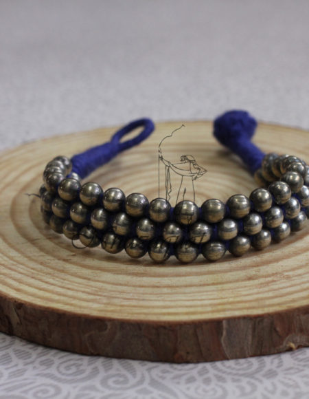 Silver lookalike small beads bracelet Purple SLA 69