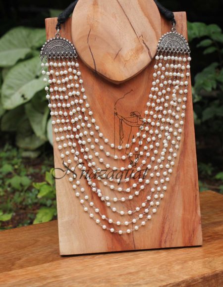 Silver lookalike Tribal necklace SLA 76