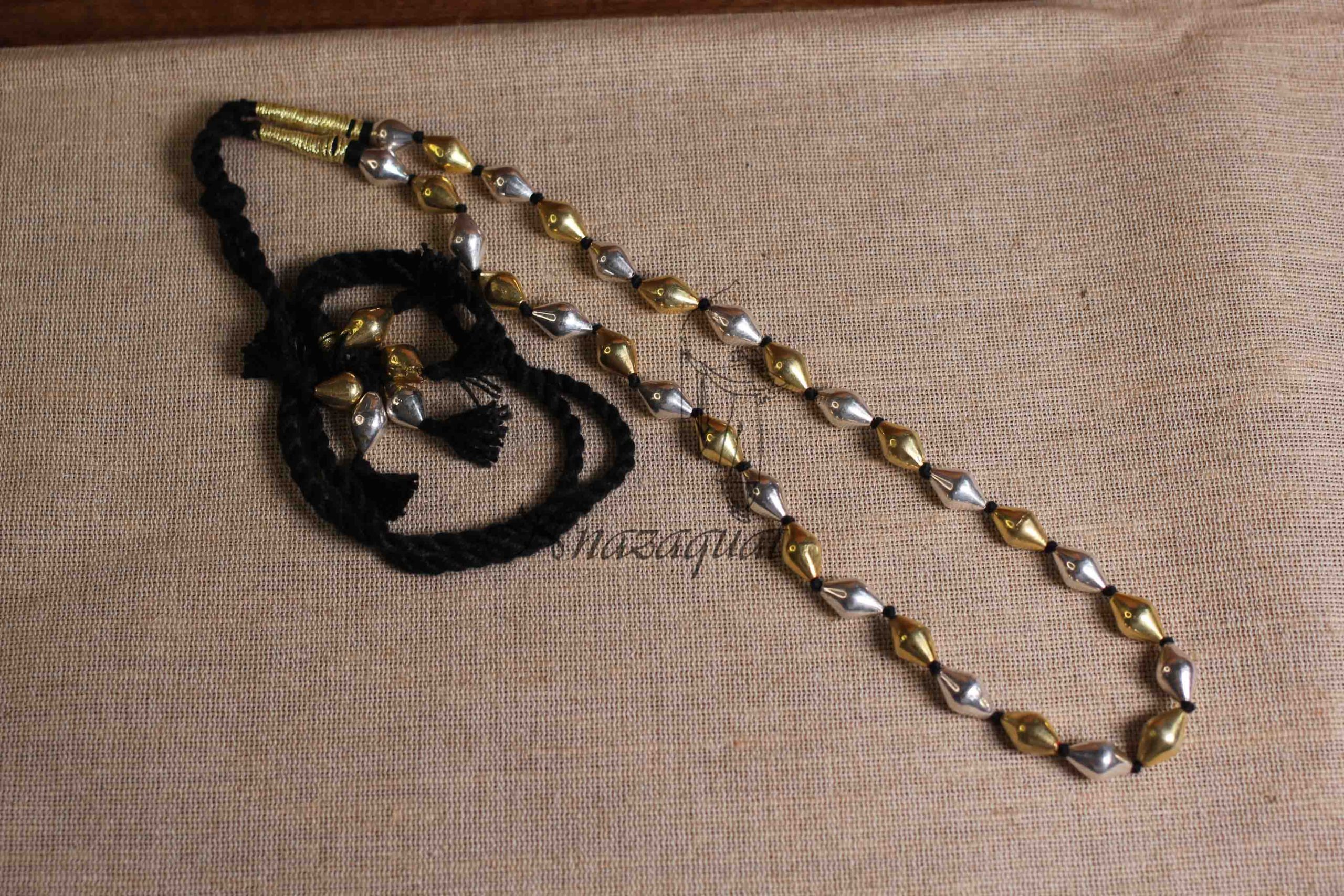 Pure Silver and gold polished handcrafted Dholki necklace SS 1837