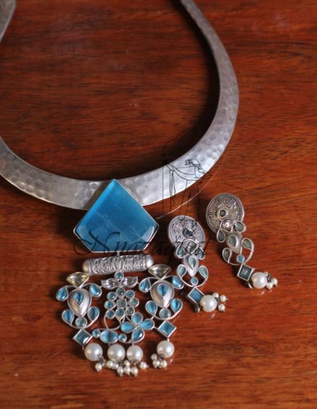 Silver lookalike Tribal Blue Hasuli SLA 119B