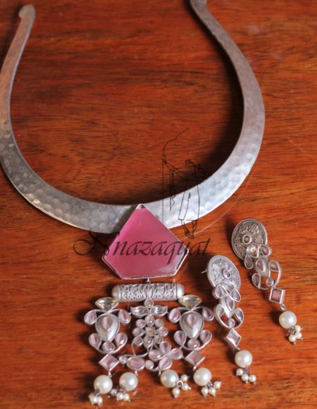 Silver lookalike Tribal Pink Hasuli SLA 119P